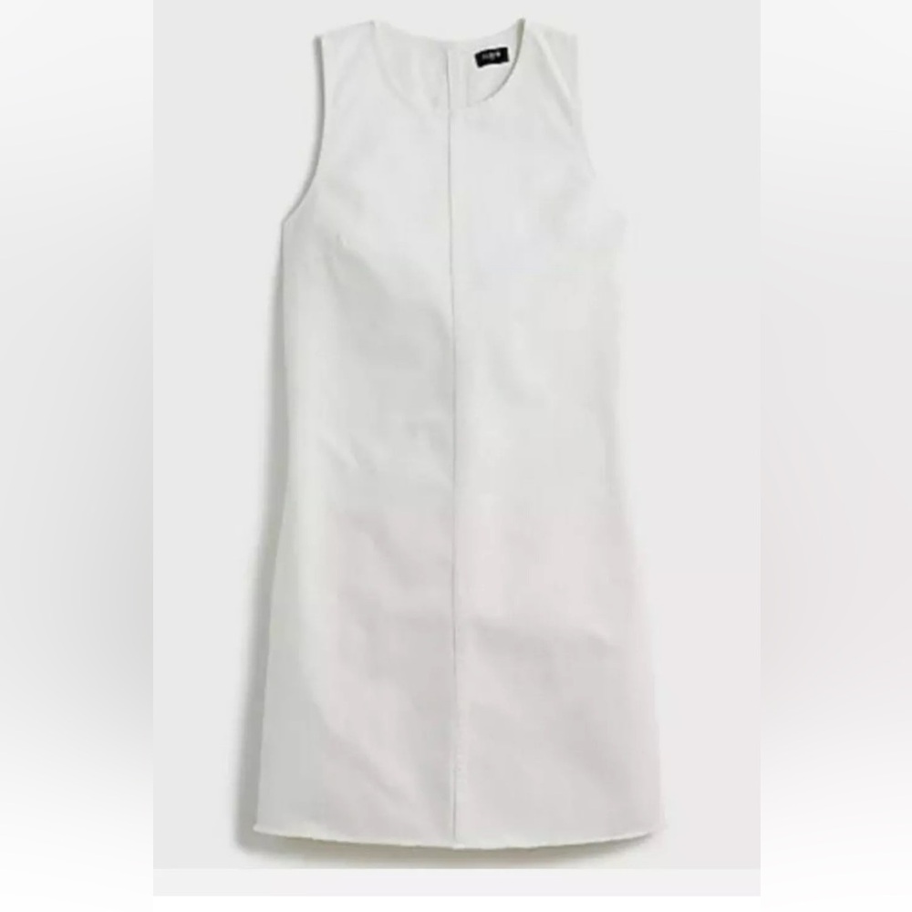 J.Crew White Denim Shift Dress Sleeveless Minimal Summer Size 4
